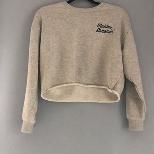 Gray cropped Hoodie